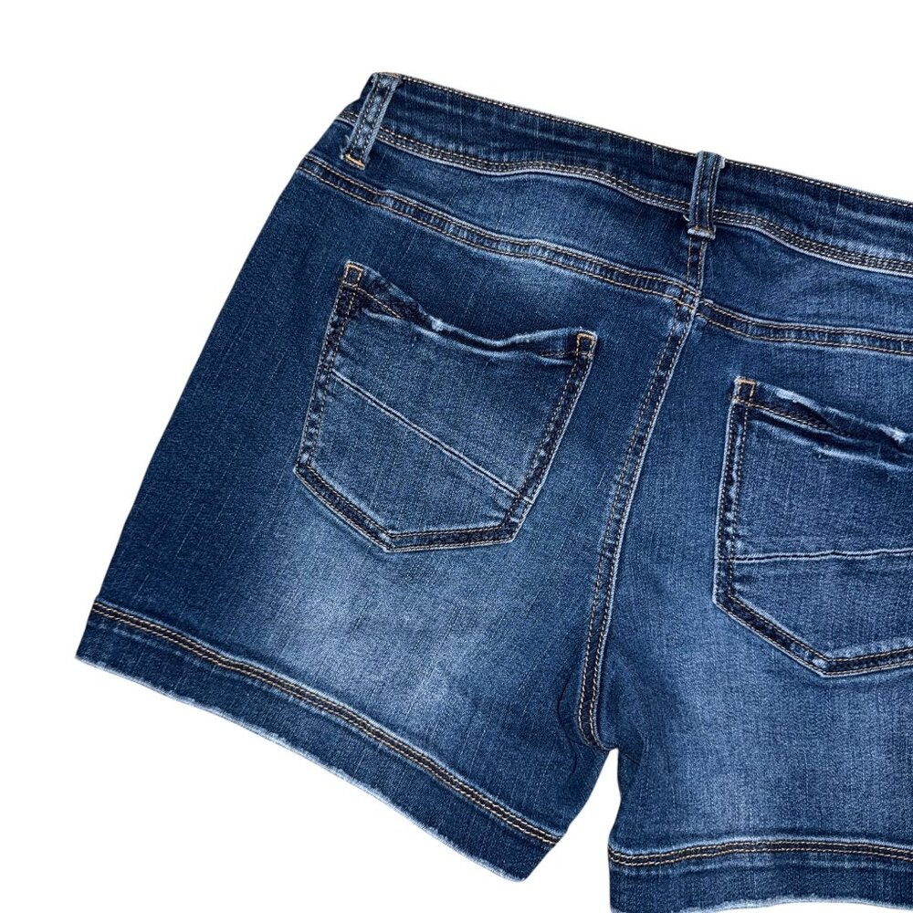 Maurices Dark Wash Shorts Womens Juniors 11 12 Pockets Stretch Blue Summer - Picture 5 of 7